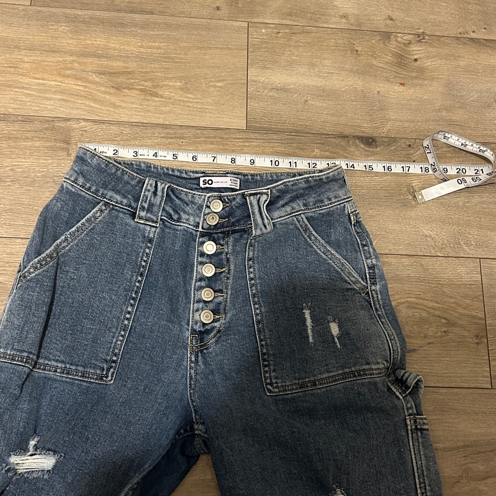 SO Relaxed Fit Distressed Blue Jeans - Picture 7 of 12
